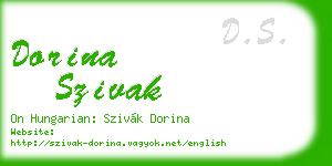 dorina szivak business card